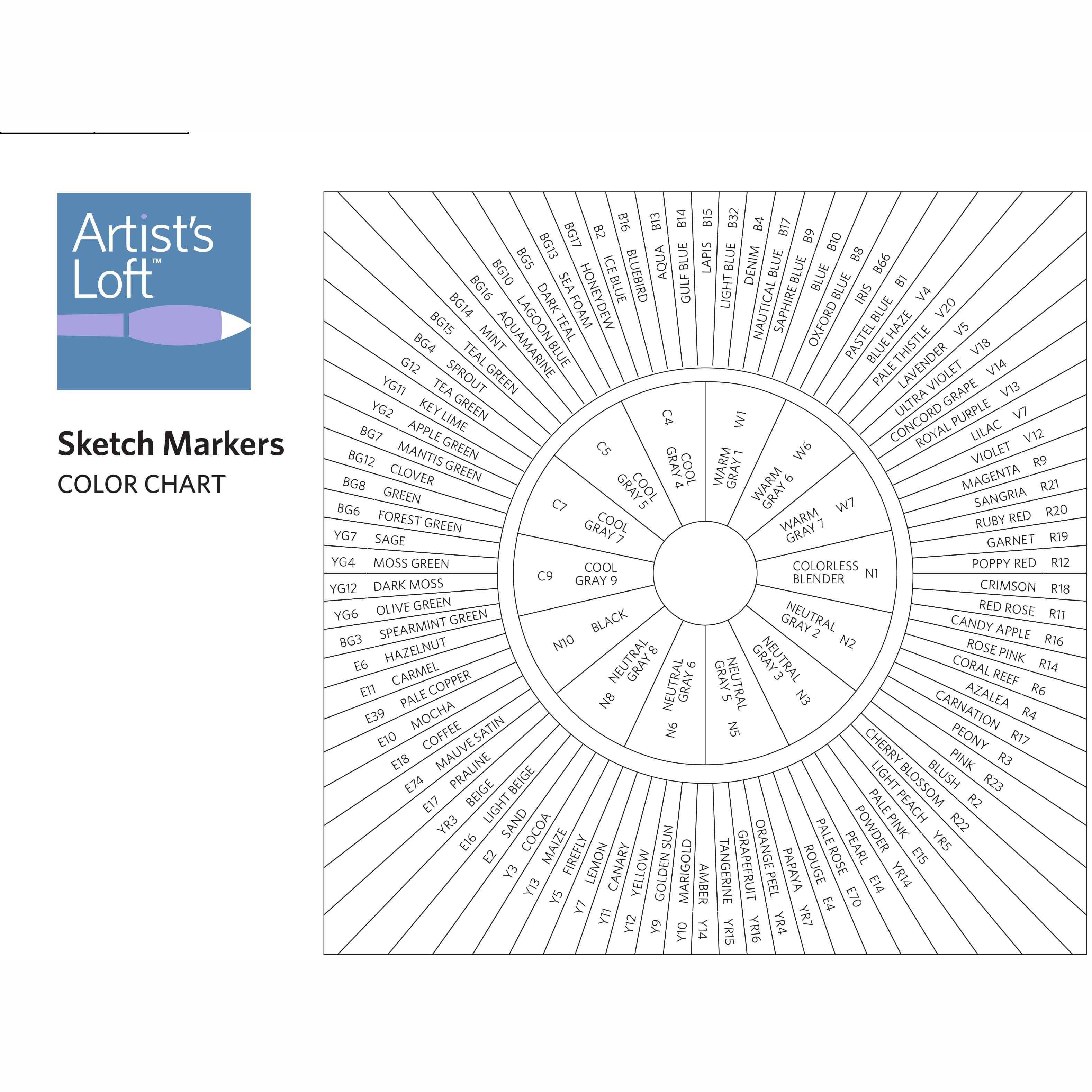 Michaels Pastel Level 2 Dual Tip Sketch Marker Set by Artist’s Loft